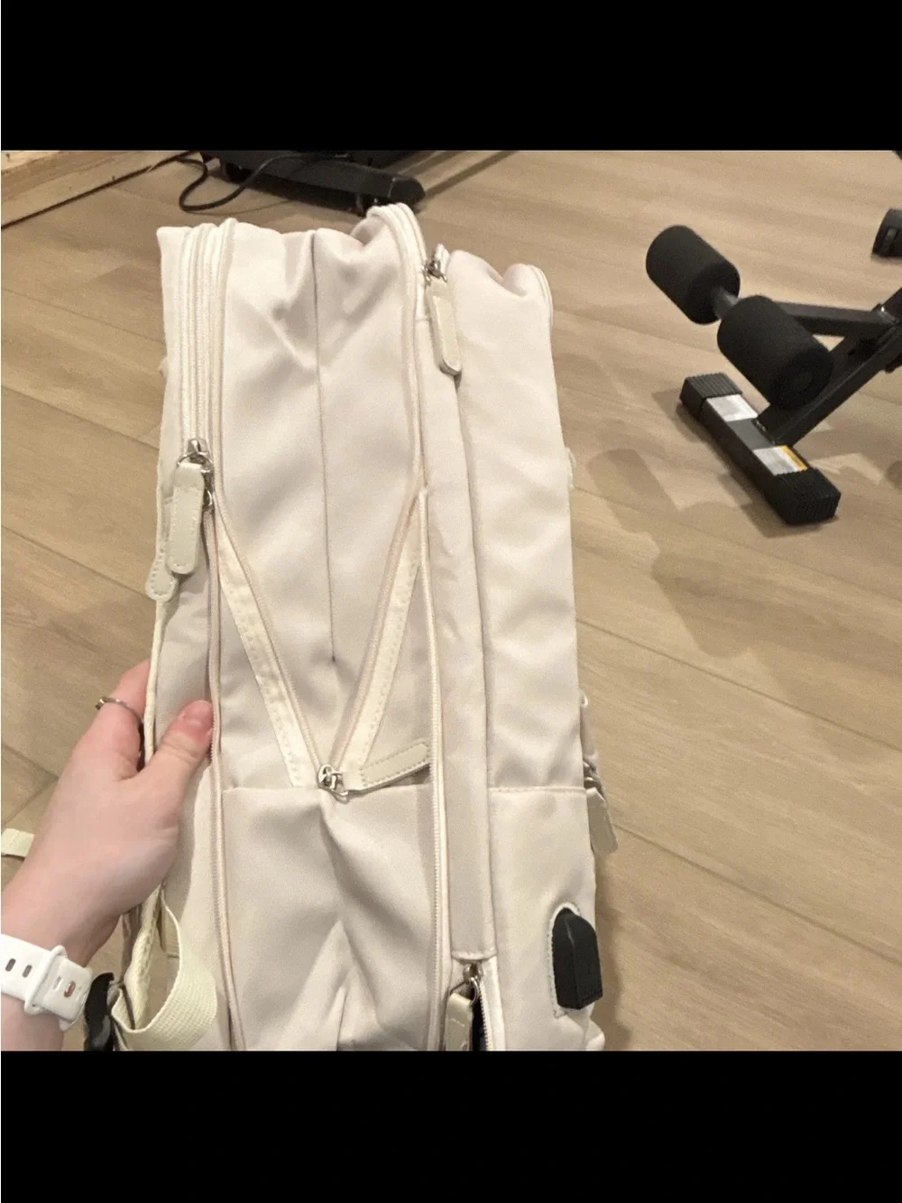 Minimalist Cream Travel Backpack - Unbranded